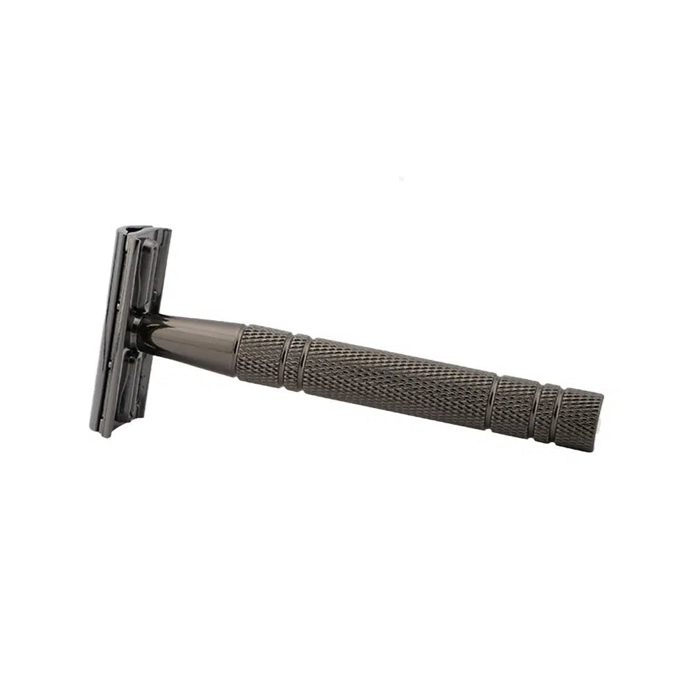 Matte Black Stainless Steel Safety Razor – Precision Double-Edge Shaving