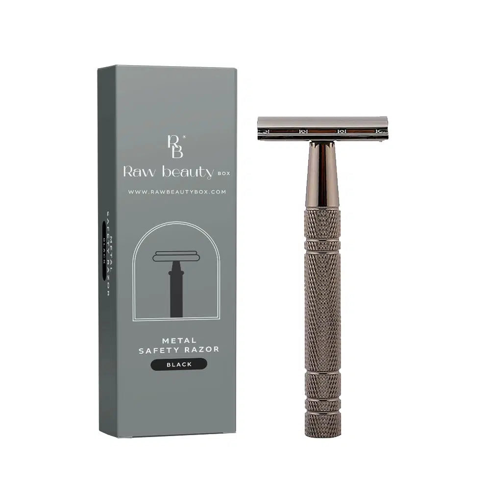 Matte Black Stainless Steel Safety Razor – Precision Double-Edge Shaving