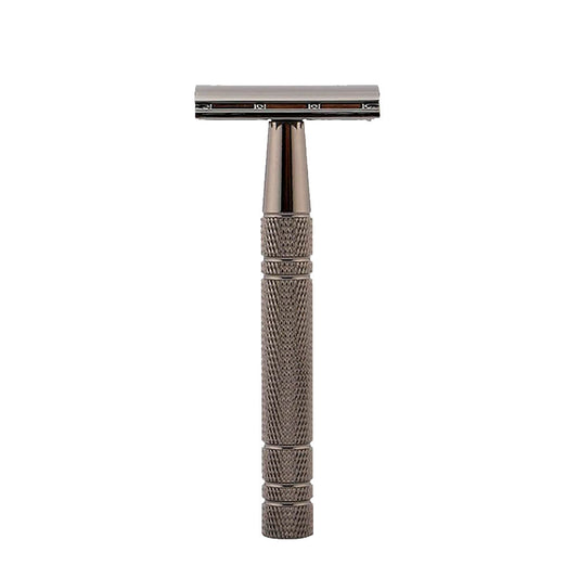 Matte Black Stainless Steel Safety Razor – Precision Double-Edge Shaving