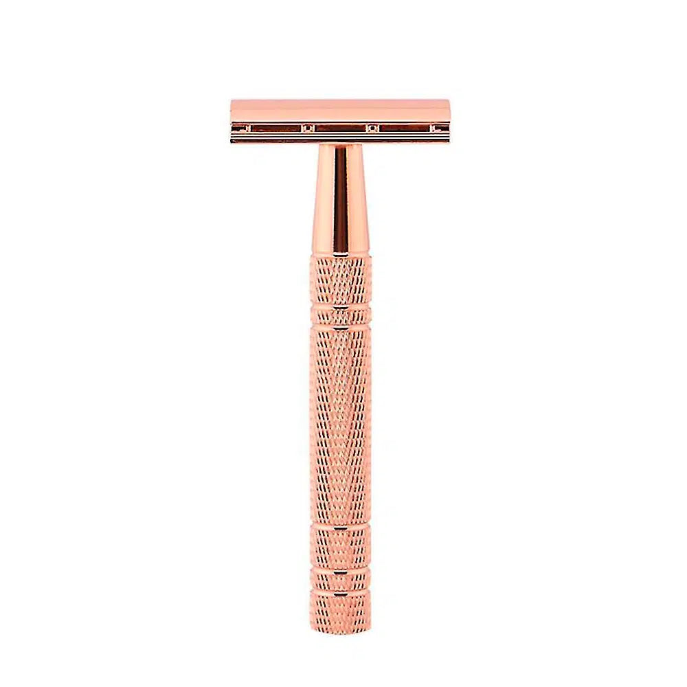 Rose Gold Stainless Steel Safety Razor – Elegant Double-Edge Shaving Tool