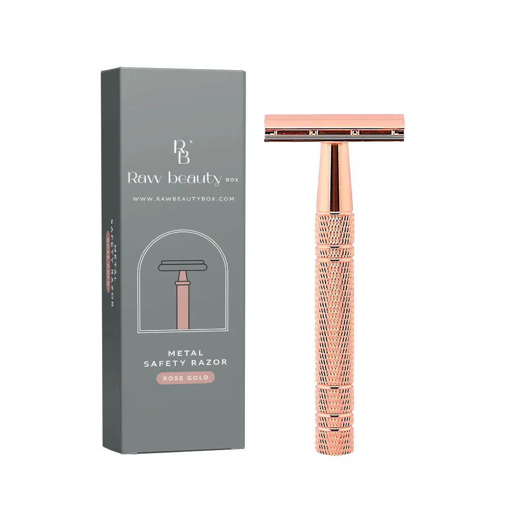 Rose Gold Stainless Steel Safety Razor – Elegant Double-Edge Shaving Tool