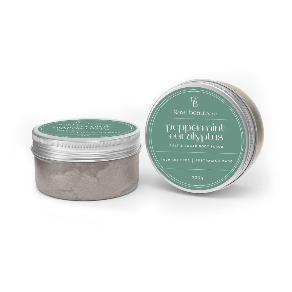 Peppermint Eucalyptus Salt + Sugar Scrub 125g | Exfoliating & Refreshing