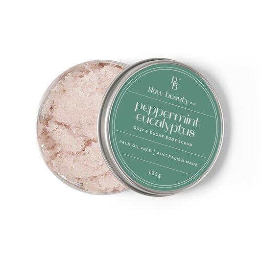 Peppermint Eucalyptus Salt + Sugar Scrub 125g | Exfoliating & Refreshing